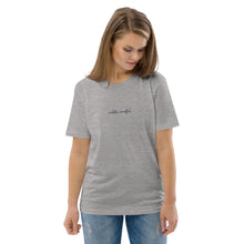 Load image into Gallery viewer, Wildly Mindful embroidered organic cotton t shirt in grey